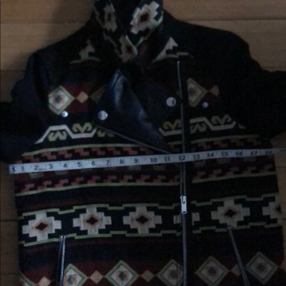 Zara Woven Patterned Biker Jacket - image 8